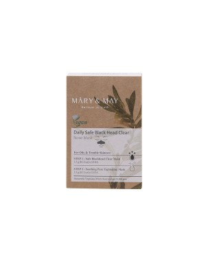 Mary&May - Daily Safe Black Head Clear Nose Mask - Step1 (3.5g) X 10 cad. + Step2 (3.5g) X 10 EA