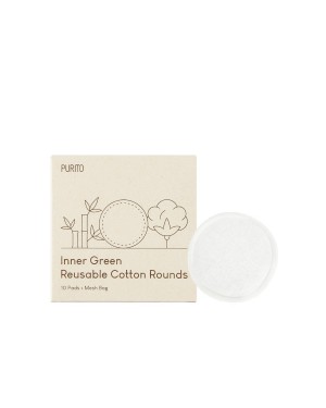 PURITO - Inner Green Reusable Cotton Rounds - 10 Pads
