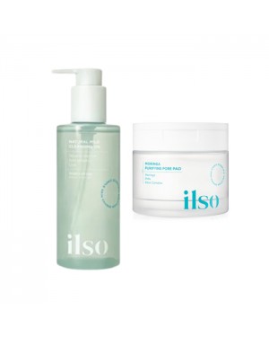 ILSO - Natural Mild Cleansing Oil - 200ml + Moringa Purifying Pore Pad - 160ml Set
