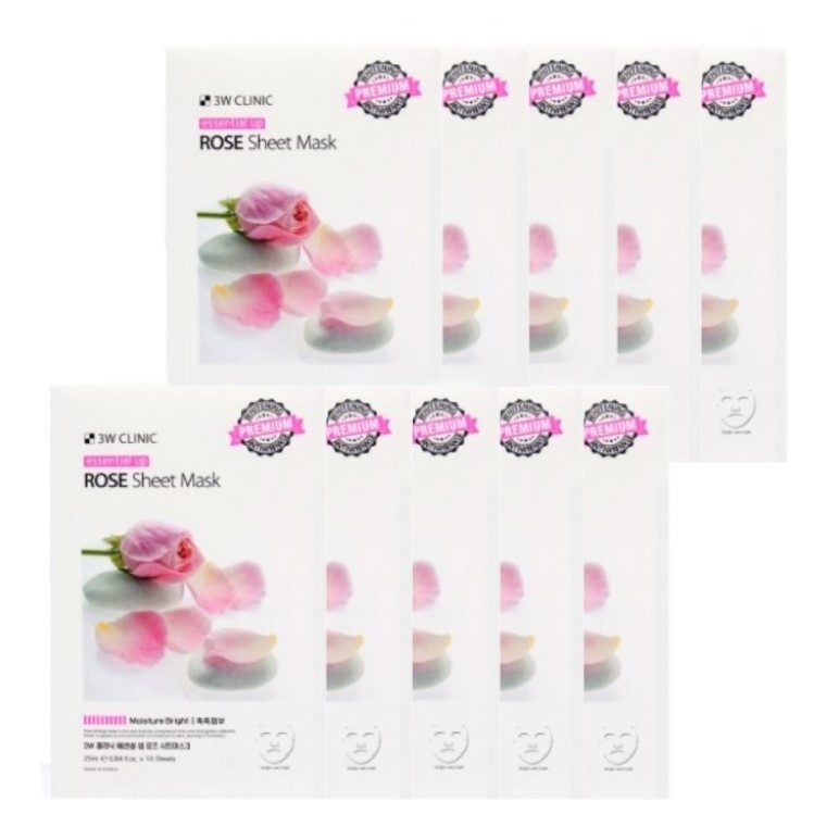 3WClinic - Rose Essential Up Sheet Mask - 1pack (10pcs)