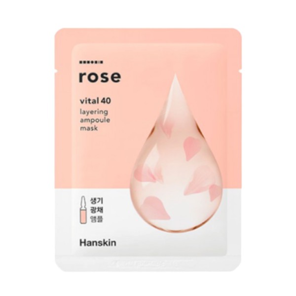 Hanskin - Vital 40 Layering Ampoule Mask - Rose - 1pc