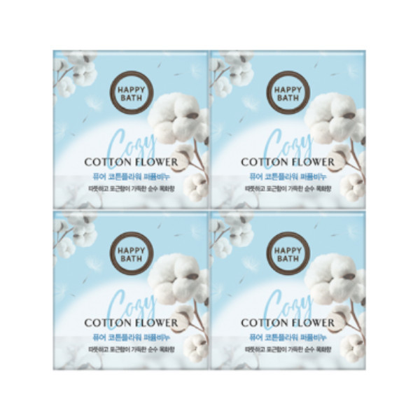 HAPPY BATH - Perfume Soap - Cotton Flower - 4 Pack 2ea (100g x4 )