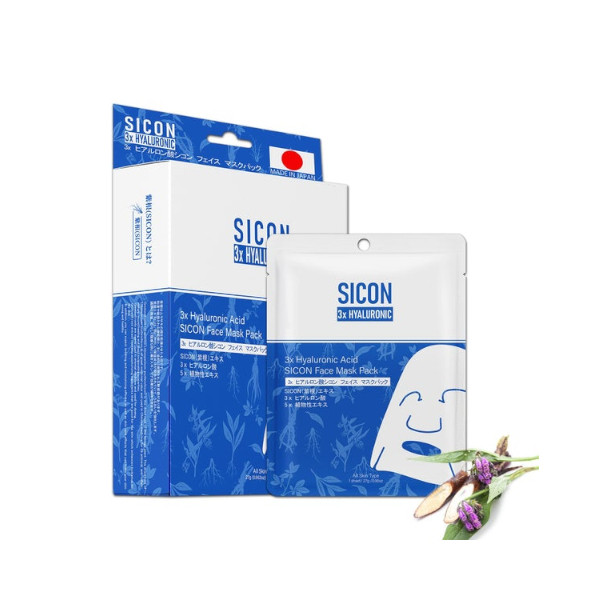 MITOMO - 3x Hyaluronic Acid SICON Face Facial Mask Pack - 10pcs