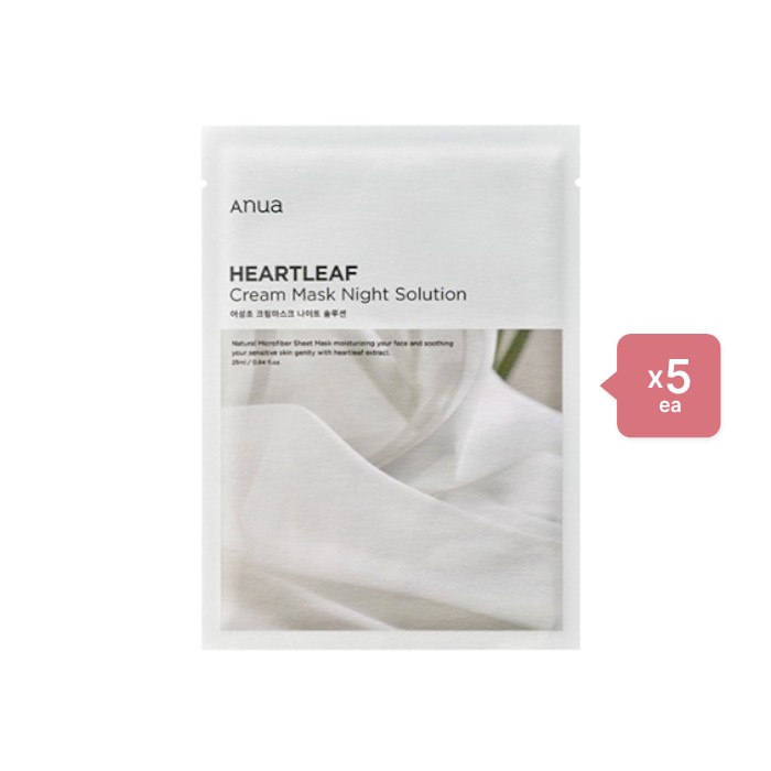 ANUA Heartleaf Cream Mask Night Solution - 1pc (5ea) Set