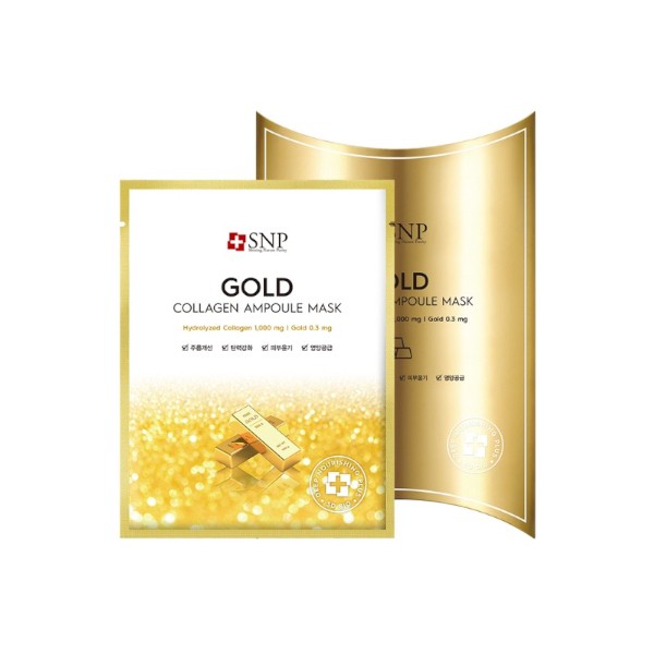 SNP - Gold Collagen Ampoule Mask - 10pezzi