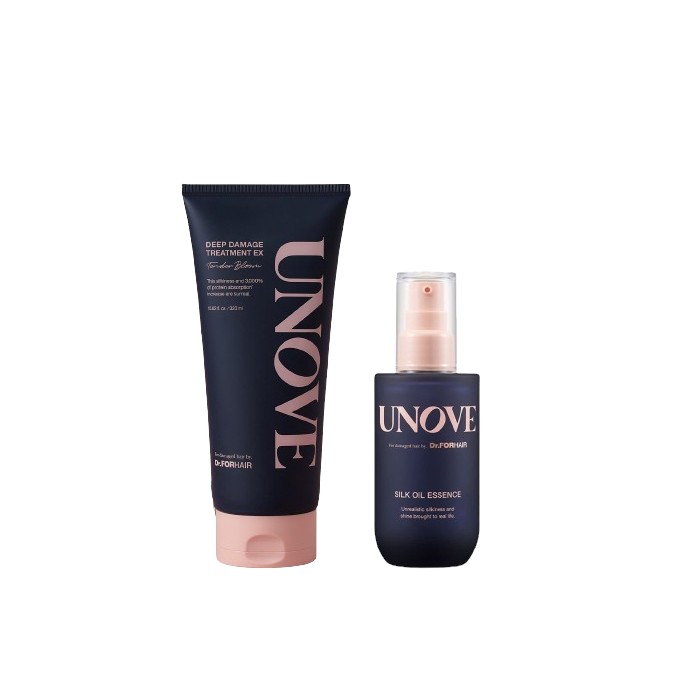 Dr. FORHAIR - UNOVE - Deep Damage Treatment EX - Tender Bloom - 320ml + Silk Oil Essence - 70ml Set