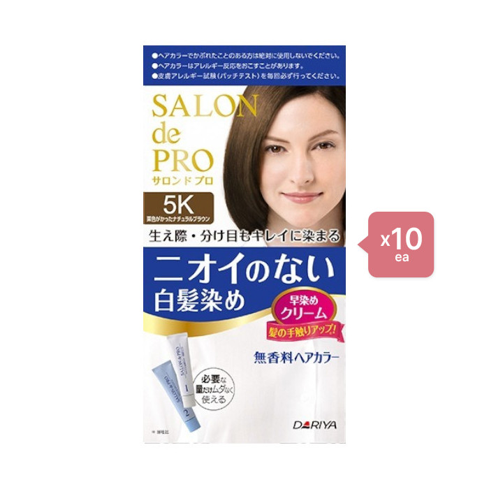 Dariya Salon De Pro - Hair Color Cream - 1box - 5K Chestnut natural brown (10ea) Set