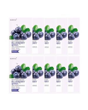 EUNYUL - Natural Moisture Mask Pack - Blueberry - 10pezzi