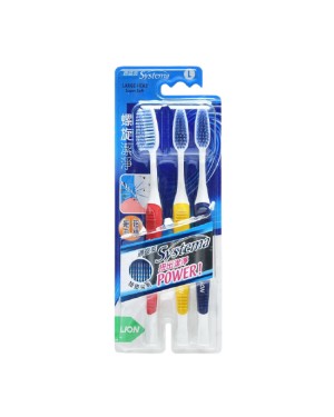 LION - Systema Super Soft Spiral Toothbrush - Random Colour - L - 3pcs