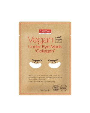 PUREDERM - Vegan Under Eye Mask - 30blätter/pouch - Collagen