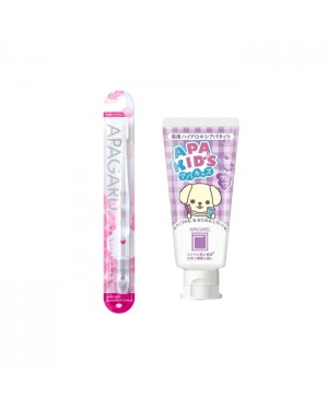 APAGARD - Apa-Kids Toothpaste Grape - 60g (1ea) + APAGARD - Crystal Toothbrush - 1pc - Random Color (1ea) Set