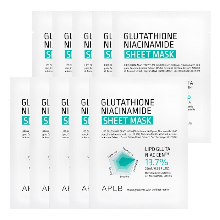 APLB - Glutathione Niacinamide Sheet Mask - 25ml (10pcs) Set