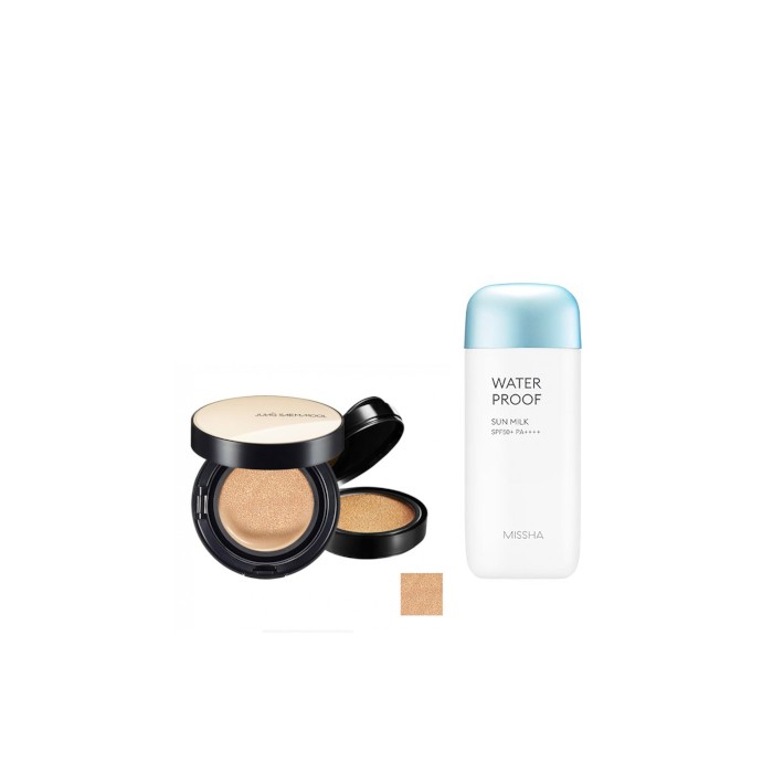 MISSHA - All-Around Safe Block Waterproof Sun Milk SPF 50+/PA++++ - 70ml X Jung Saem Mool - Essential Skin Nuder Cushion - 14g+14g - Medium