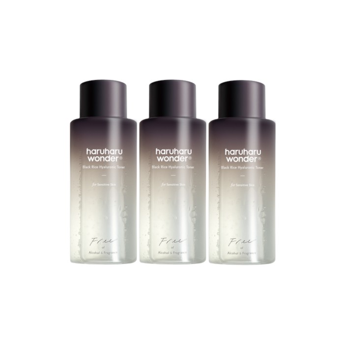 Haruharu WONDER - Black Rice Hyaluronic Toner - Fragrance Free - 150ml (3ea) Set