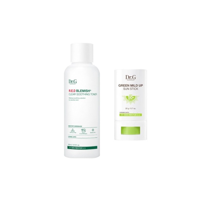 Dr.G Green Mild Up Sun Stick SPF50+ PA++++ - 20g (1ea) + R.E.D Blemish Clear Soothing Toner - 200ml (1ea) set