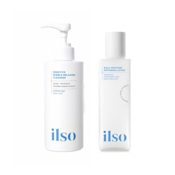 ILSO - Sensitive Bubble Relaxing Cleanser - 200g + Daily Moisture Softening Lotion - 150ml Set