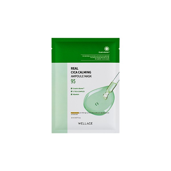 Wellage - Real Cica Calming Ampoule Mask - 1pièce (20ml)