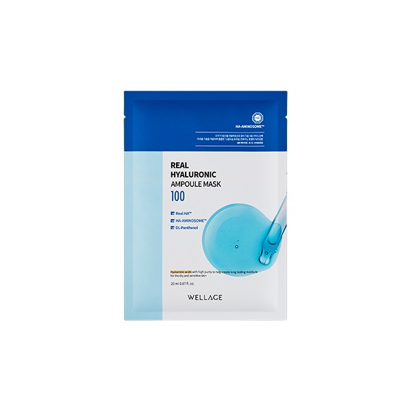 Wellage - Real Hyaluronic Ampoule Mask - 1pezzo (20ml)