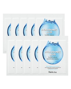 Farm Stay - Hyaluronic Acid Super Aqua Soothing Mask - 25ml*10stukken