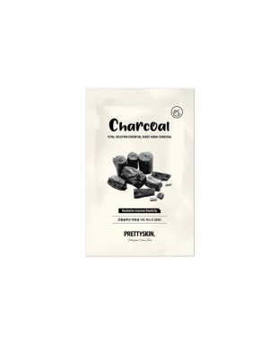 Pretty Skin - Total Solution Essential Sheet Mask - Charcoal - 1pezzo