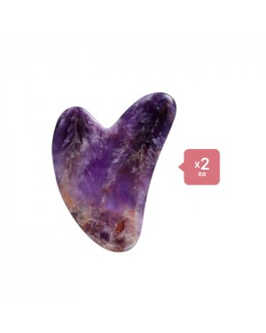 MissLady - Scraping Board Gua Sha Massage Tool (Heart-shaped) (2ea) Set - Purple