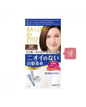 Dariya Salon De Pro - Hair Color Cream - 1box - 5E Deep Elegant Brown (2ea) Set