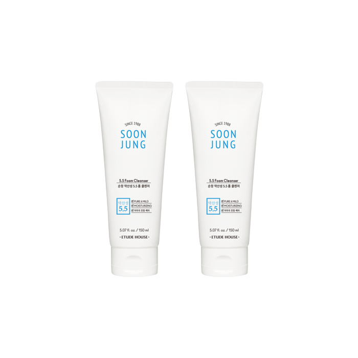 ETUDE - Soon Jung 5.5 Foam Cleanser - 150ML - White (2ea) Set