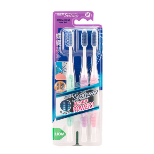 Photos - Comb Lion  Systema Super Soft Spiral Toothbrush - Random Colour - M - 3pcs 