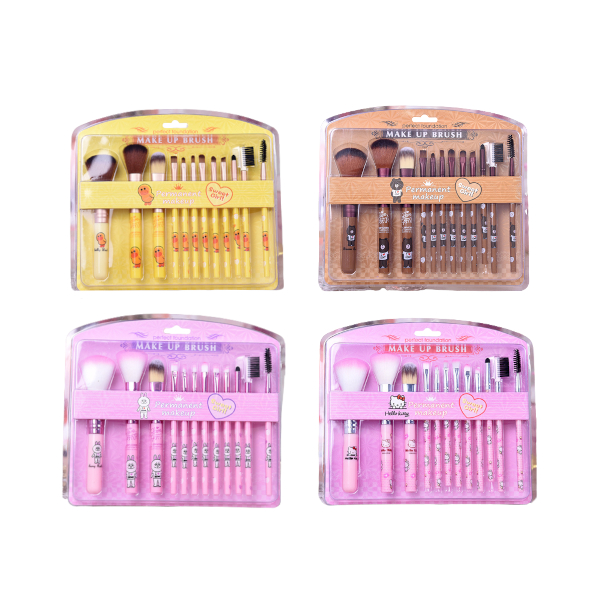 MINGXIER - Cartoon Makeup Brush - 12pcs (Random Colour) - 1 set