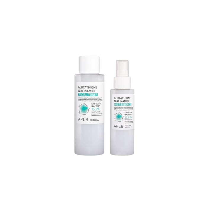 APLB - Glutathione Niacinamide Facial Toner - 160ml (1ea) + Glutathione Niacinamide Mist Essence - 105ml (1ea) Set