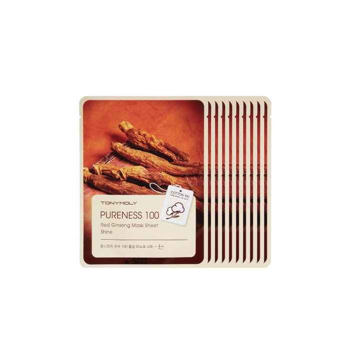 TONYMOLY - Pureness 100 Mask Sheet - Red Ginseng (10ea) Set