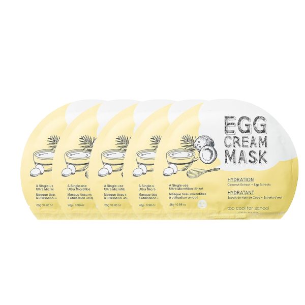 Photos - Facial Mask Cool for School Too  - Egg Cream Mask  - 5pc (Hydration)