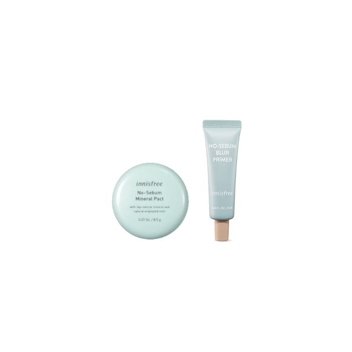 innisfree - No Sebum Blur Primer (1ea) + No Sebum Mineral Pact (1ea) Set