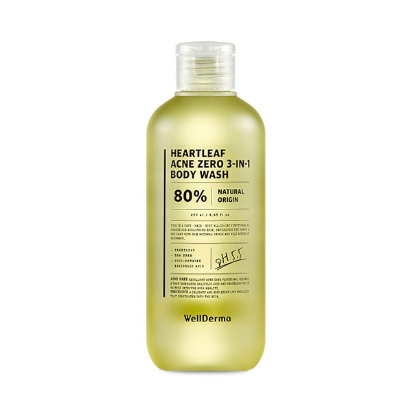 WELLDERMA - Nettoyant pour le corps 3-en-1 Heartleaf Acne Zero - 250ml