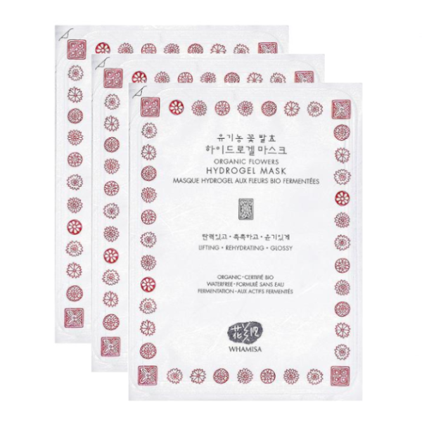 WHAMISA - Organic Masque Hydrogel Fleur - 33g X 3pièces