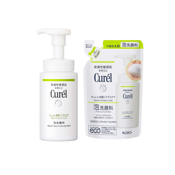 Kao - Curel - Sebum Trouble Care Foaming Wash & Refill Set