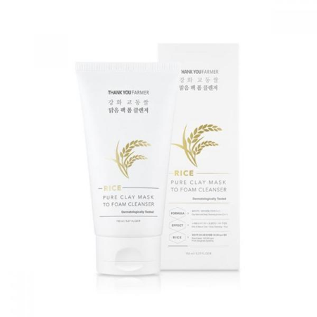 Stylevana - Vana Blog - Best Deep Cleansing Masks For Oily Skin - THANK YOU FARMER - Rice Pure Clay Mask to Foam Cleanser