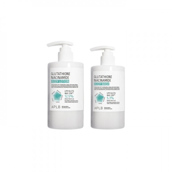 APLB - Glutathione Niacinamide Body Wash + Glutathione Niacinamide Body Lotion Set