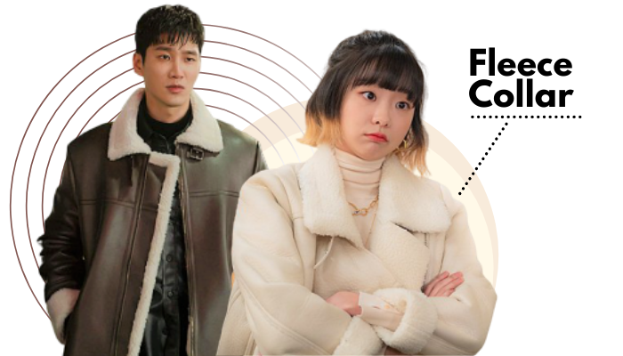 Itaewon Class Fashion Trend - Kim Da-mi and Ahn Bo-hyun Fleece Collar Jacket